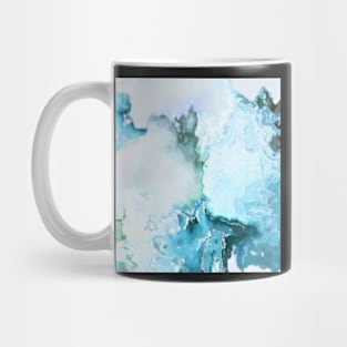 blue fantasy abstract marbled digital painting Mug